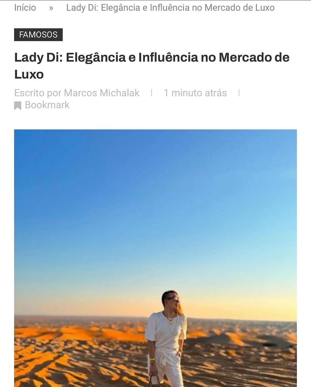 Matéria: Lady Di: Elegância e Influência no Mercado de Luxo